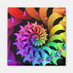 Imán Fractal espiral del arco iris
