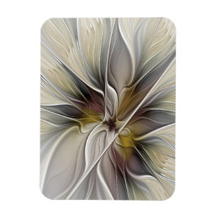 Imán Fractal floral, flor de fantasía con colores de la