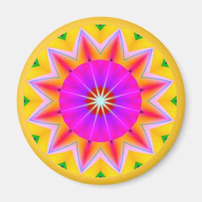 Imán Fractal Mandala (Frente)