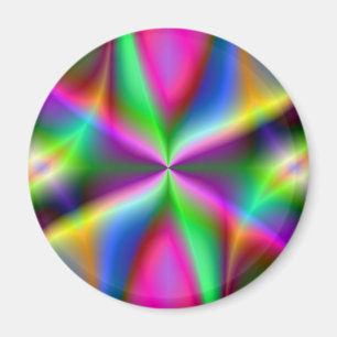Imán Fractal metálico colorido con brillo
