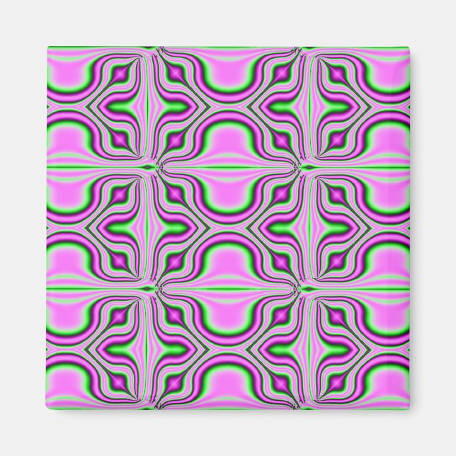 Imán fractal rosa (Frente)