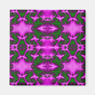 Imán fractal rosado y verde