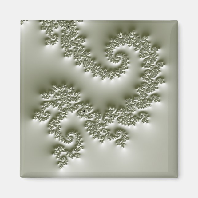 Imán Fractal verde pálido (Frente)