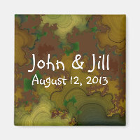Fractales Camo Boda Favor Magnet