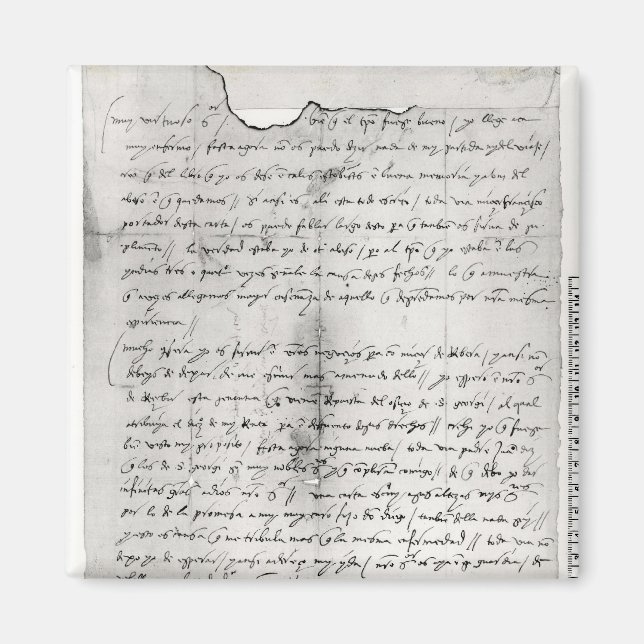 Imán Fragmento de la carta escrita por Christopher (Frente)