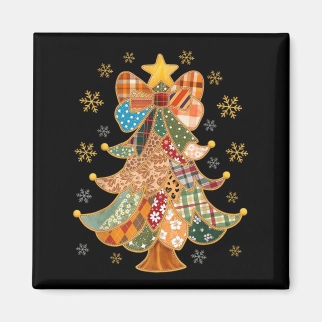 Imán Fragmento de la Navidad Coquette Bow Lace Merry Br (Frente)