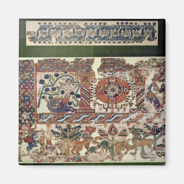 Imán Fragmento de textiles que representan a Jonás y la (Frente)