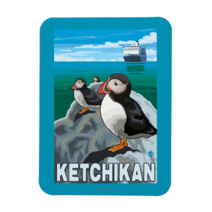 Imán Frailecillos y barco de cruceros - Ketchikan,