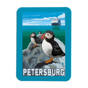 Imán Frailecillos y barco de cruceros - Petersburgo,