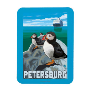 Imán Frailecillos y barco de cruceros - Petersburgo,