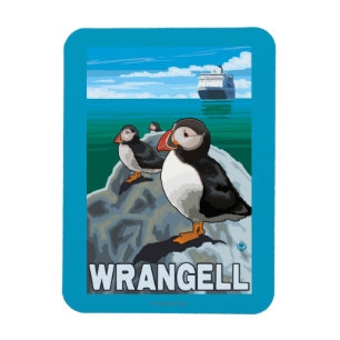 Imán Frailecillos y barco de cruceros - Wrangell,