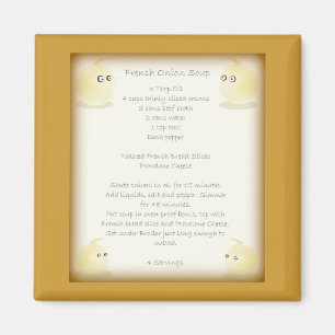 Imán francés de la receta de la sopa de la cebol