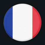 Imán francia<br><div class="desc">Bandera de Francia. La bandera nacional de Francia (conocida en francés como drapeau tricolore, drapeau français, y en lenguaje militar, les couleurs) es una tricolor que presenta tres bandas verticales de color azul real (lado del ala), blanco y rojo. Es conocido por los angloparlantes como la Tricolor Francesa o simplemente...</div>