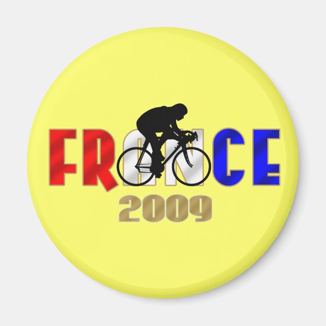 Imán Francia 2009 pegatina de ciclismo amarillo para lo (Frente)
