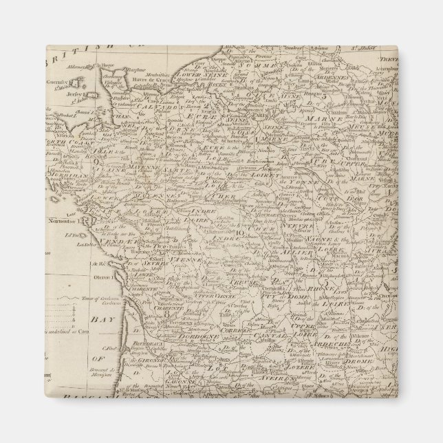 Imán Francia dividida en círculos y departamentos (Frente)