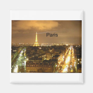 Imán Francia París en la torre Eiffel de la noche (por
