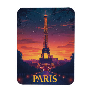 Imán Francia Paris Torre Eiffel nocturna