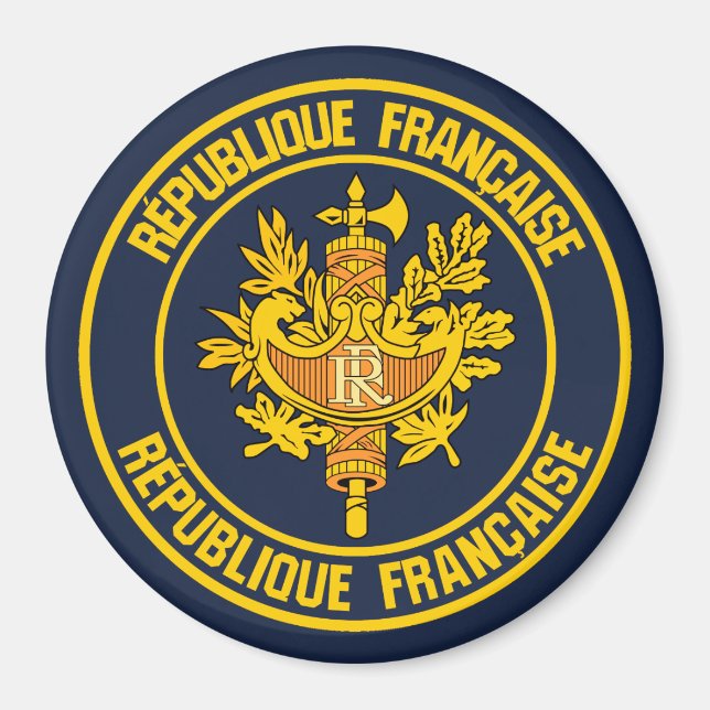 Imán Francia redonda Emblem (Frente)
