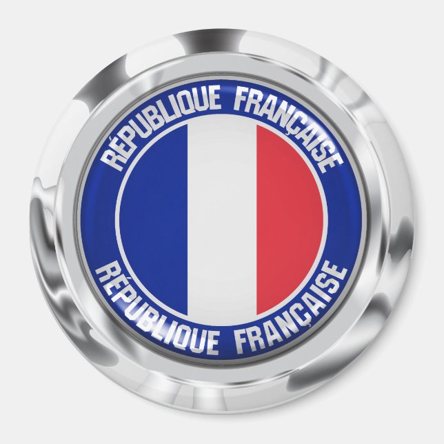 Imán Francia redonda Emblem (Frente)