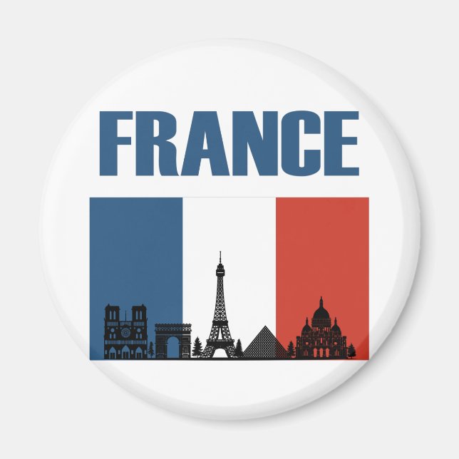 Imán Francia Viaje - Bandera Francesa de la Línea Aérea (Frente)