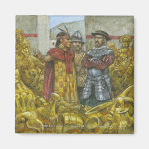 Imán Francisco Pizarro al lado del emperador Atahualpa