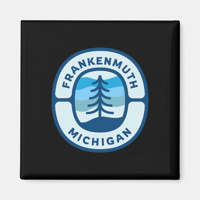 Imán Frankenmuth Michigan Mi Retro Winter Forest Souven (Frente)
