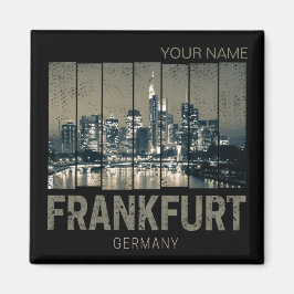Imán Frankfurt Alemania Skyline Retro Vintage Souvenir