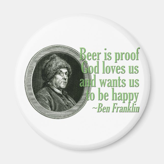 Imán Franklin Beer Quote (Frente)