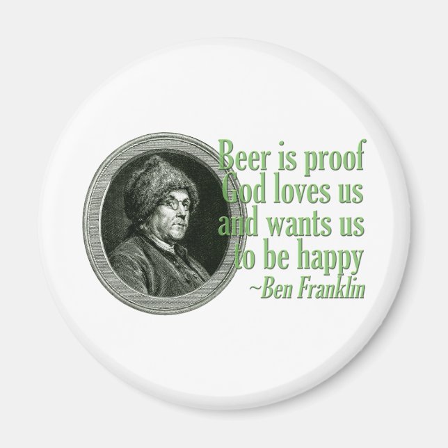 Imán Franklin Beer Quote (Frente)