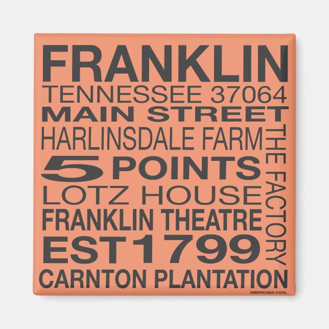 Imán Franklin Tennessee Magnet (Frente)