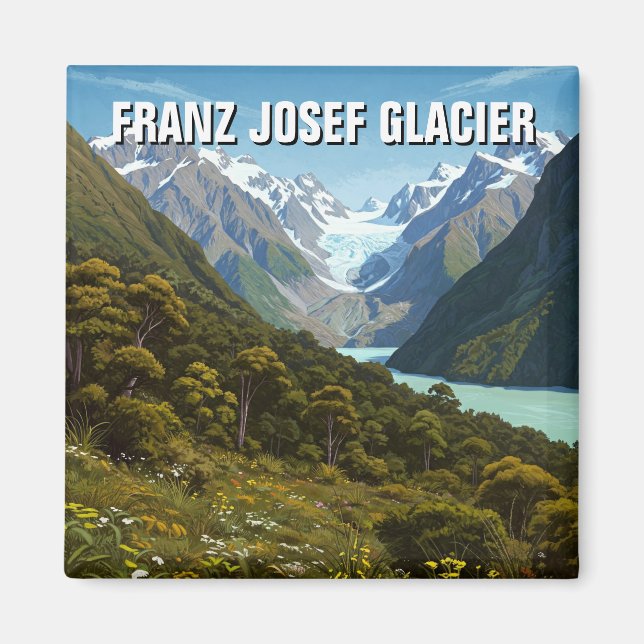 Imán Franz Josef Glacier Nueva Zelanda Viaje (Frente)