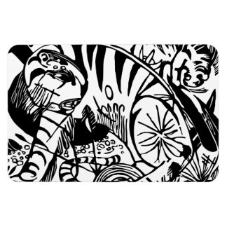 Imán Franz Marc - Tigre blanco y negro - Arte abstracto
