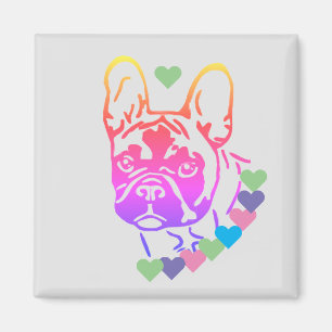 Imán französische Bulldogge mit Herzhalsband Magnet