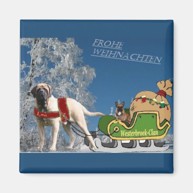 Imán Französische Bulldoggen und Mastiff Magnet (Frente)