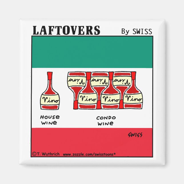 Imán Frascos de Vino Italiano Funny Wine Personalizado  (Frente)