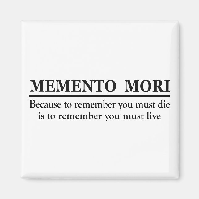 Imán Frase latina - Memento Mori (Frente)