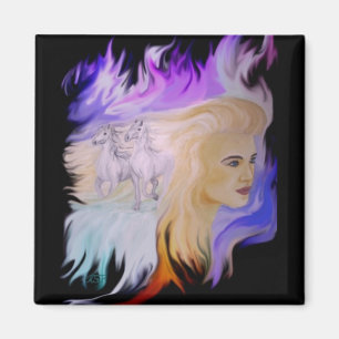 Imán Frau mit Pferd