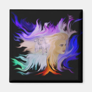 Imán Frau mit Pferd