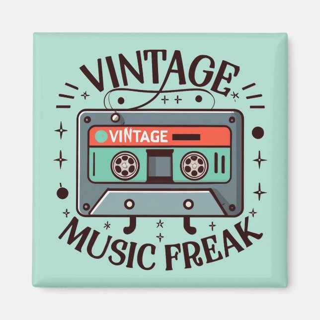 Imán Freak de música vintage (Frente)