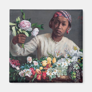 Imán Frederic Bazille - Mujer joven con peonías