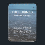 Imán Free drinks save the date beach wedding add name<br><div class="desc">design</div>