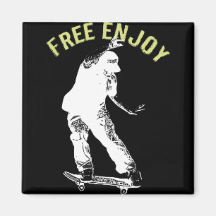 Imán Free Enjoy Retro Urban Skateboing