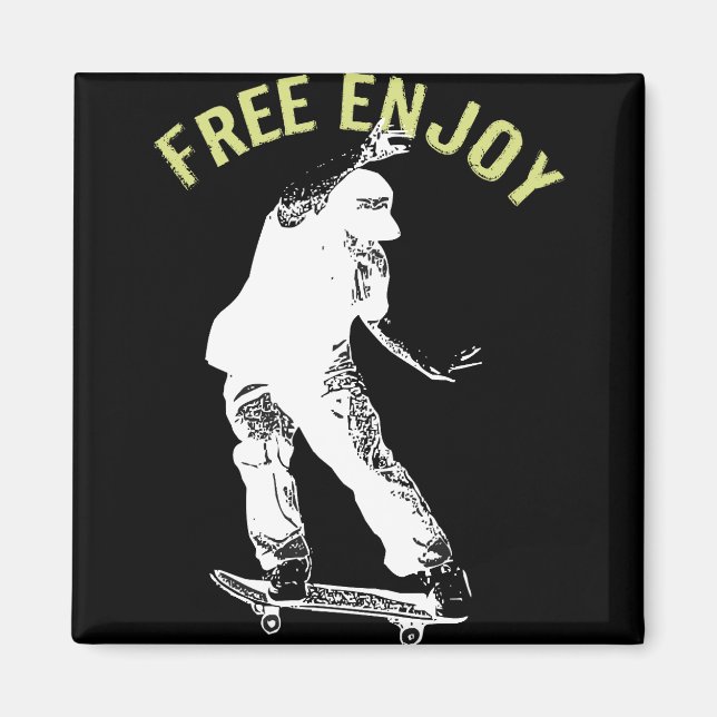 Imán Free Enjoy Retro Urban Skateboing (Frente)