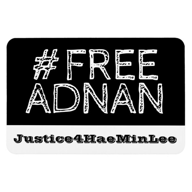 Imán #FreeAdnan Chalkboard Car Magnet (Horizontal)