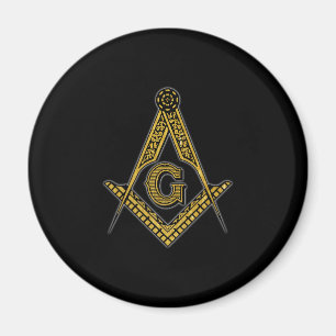 Imán Freemason (negro y oro)