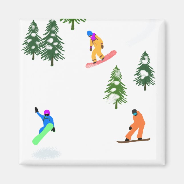 Imán Freeride Snowboarder Snowboarding (Frente)