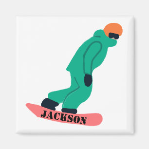 Imán Freeride Snowboarder Snowboarding Stencil