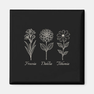 Imán Freesia Dahlia Tithonia Floral Flores Naturaleza R