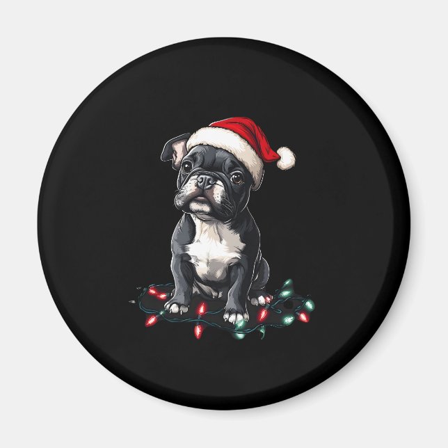 Imán French Bulldog Christmas Lights Xmas Dogs Gifts Me (Frente)
