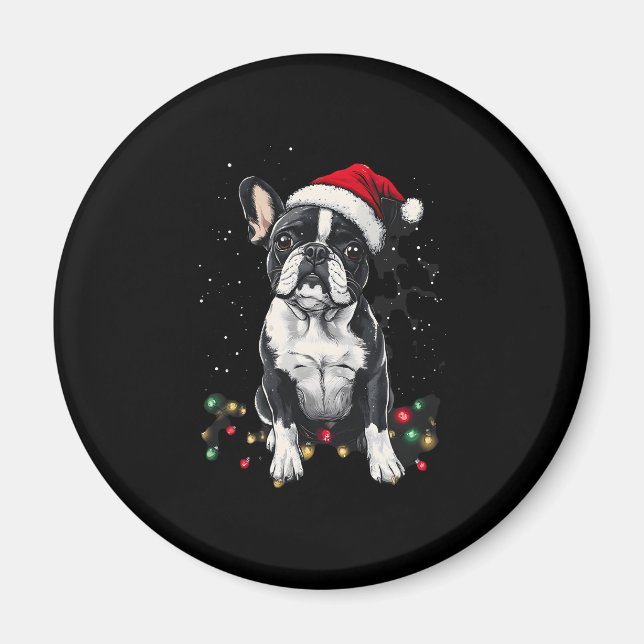 Imán French Bulldog Christmas Lights Xmas Dogs Gifts Me (Frente)